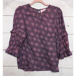 Banjanan Top Size MED Blue Pink Blouse Anthropologie